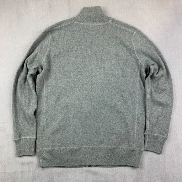 J Crew Mens Sweater Medium Gray Full Zip Long Sleeve Cotton Cashmere Blend Knit - Picture 7 of 7